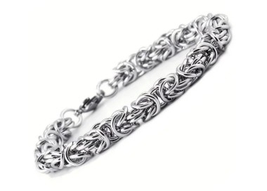 NLB|Bracciale acciaio anallergico maglia bizantina per uomo o donna