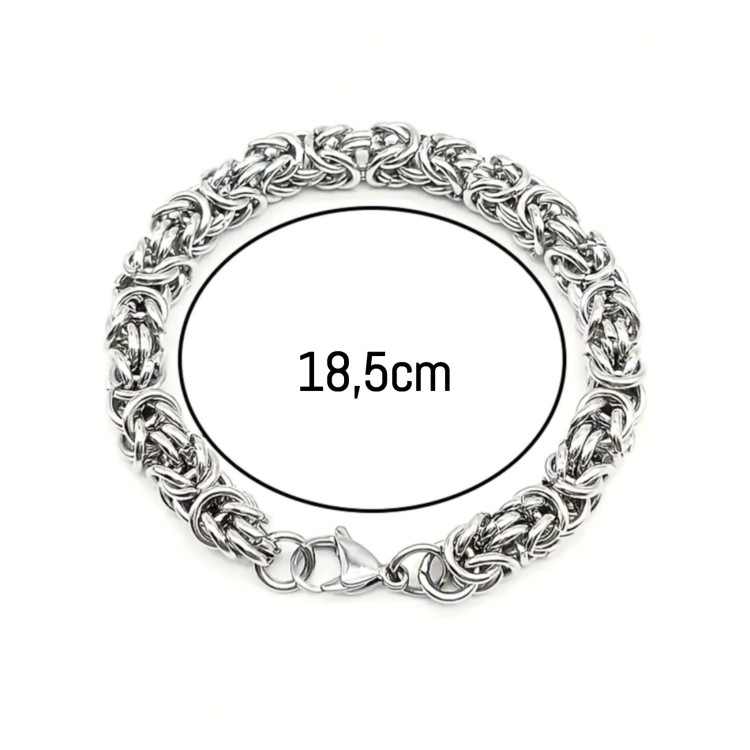 NLB|Hypoallergenic steel Byzantine link bracelet for men or women