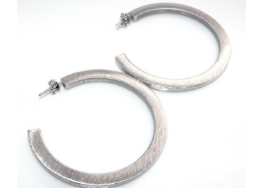 NLB|Earrings Silver 925 ITALIAN HOOP looking shiny with pin and butterfly in 2 sizes