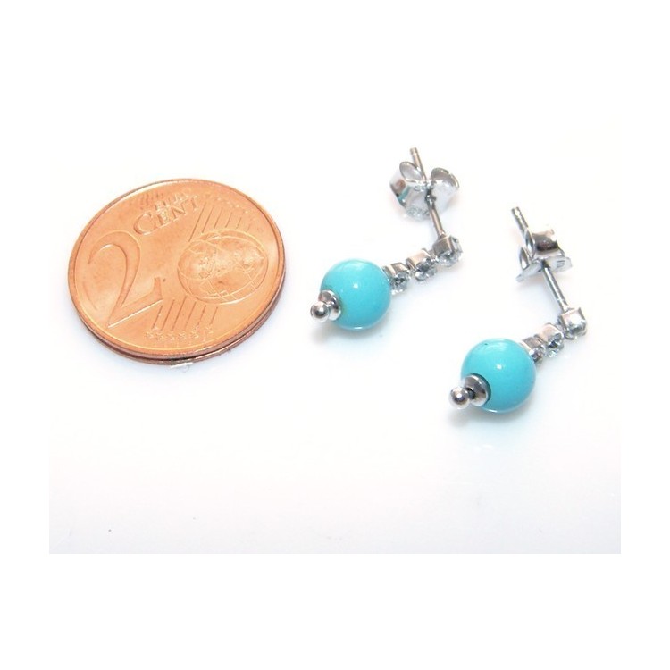 NLB|orecchini argento 925 tennis pasta di turchese