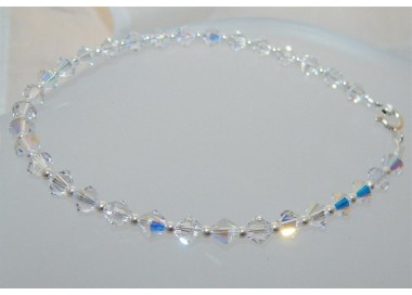 NLB|Bracciale Argento 925 Con Swarovski Bicono BIANCO Crystal White varie misure
