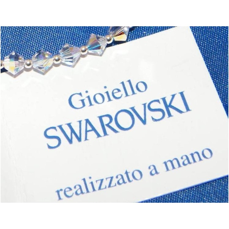 NLB|Bracciale Argento 925 Con Swarovski Bicono BIANCO Crystal White varie misure