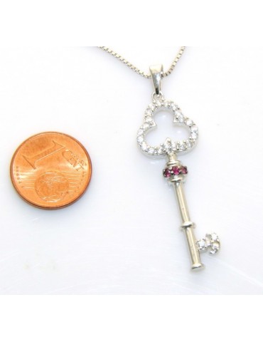 Argento 925 : Collana girocollo donna con chiave