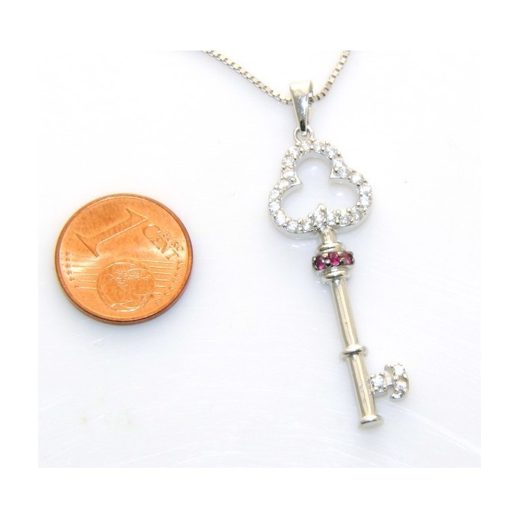 NLB|fine silver : Necklace for  woman with  Key pendant