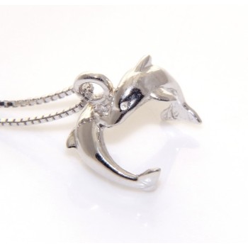 NLB|collana argento 925 con delfini che giocano