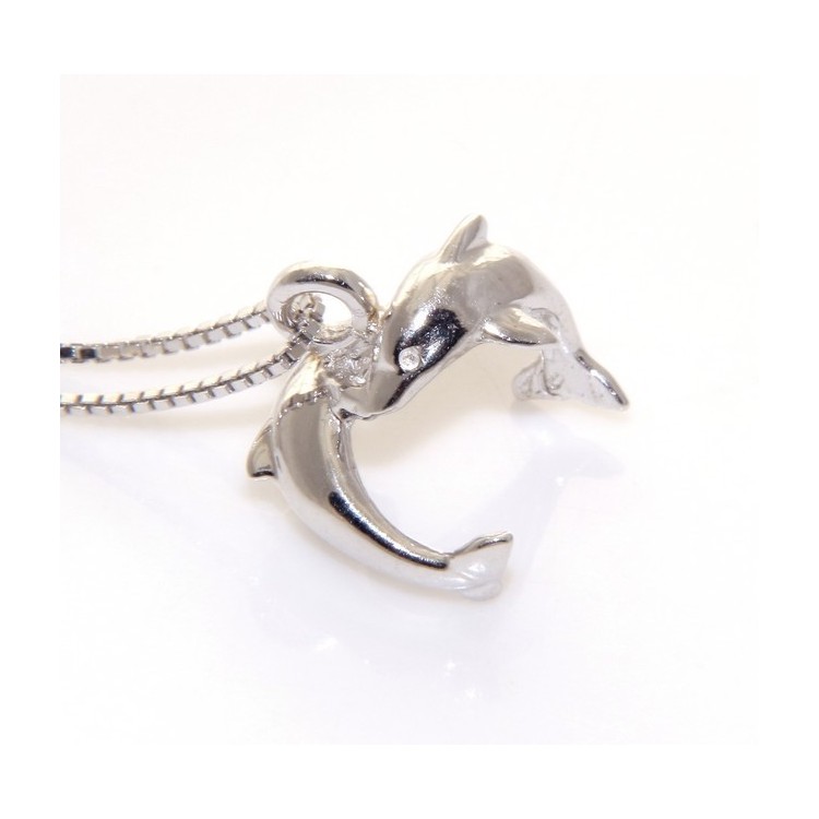NLB|collana argento 925 con delfini che giocano