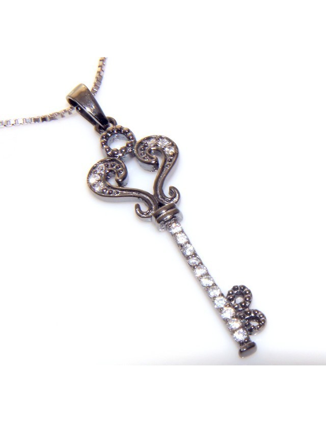 Argento 925 : Collana girocollo donna con chiave Argento 925 : Collana girocollo donna con chiave