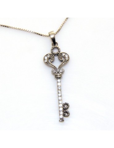 Argento 925 : Collana girocollo donna con chiave