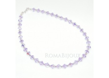 NLB|Bracciale Argento 925 Con Swarovski Bicono VIOLET AB Violetto varie misure