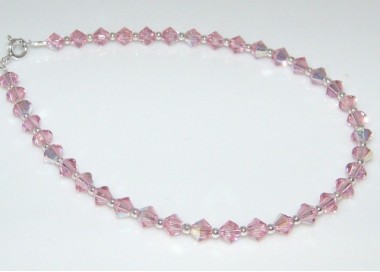 NLB|Bracciale Argento 925 Con Swarovski Bicono VIOLET AB Violetto varie misure