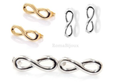 NLB|925: earrings woman with the symbol of 'infinite fintura white gold, yellow or clear