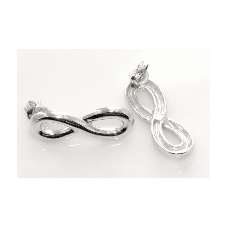 NLB|925: earrings woman with the symbol of 'infinite fintura white gold, yellow or clear