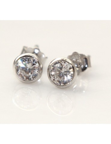 Argento 925 : Parure cipollino punto luce con zircone. Catena veneziana ciondolo passante e Orecchini abbinati + astuccio