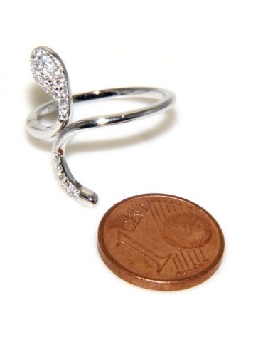 Silver 925 &  Rhodium: ring for woman.snake