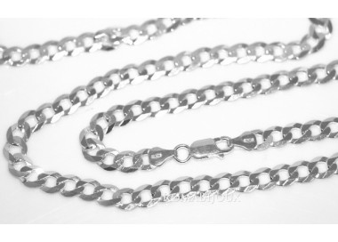 NLB|ARGENTO 925 : Collana e Bracciale uomo catena grumetta 6,5 mm massiccia piena diamantata