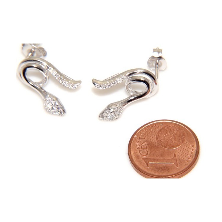 NLB|silver woman earrings snake