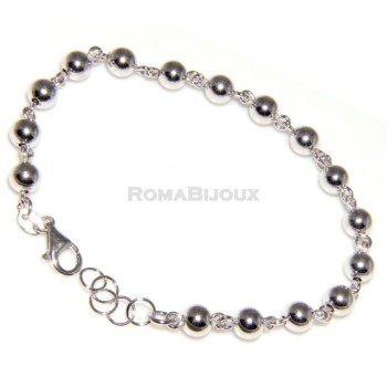NLB|Argento 925 : bracciale palline marsigliese alternate uomo donna 5 6 8 mm
