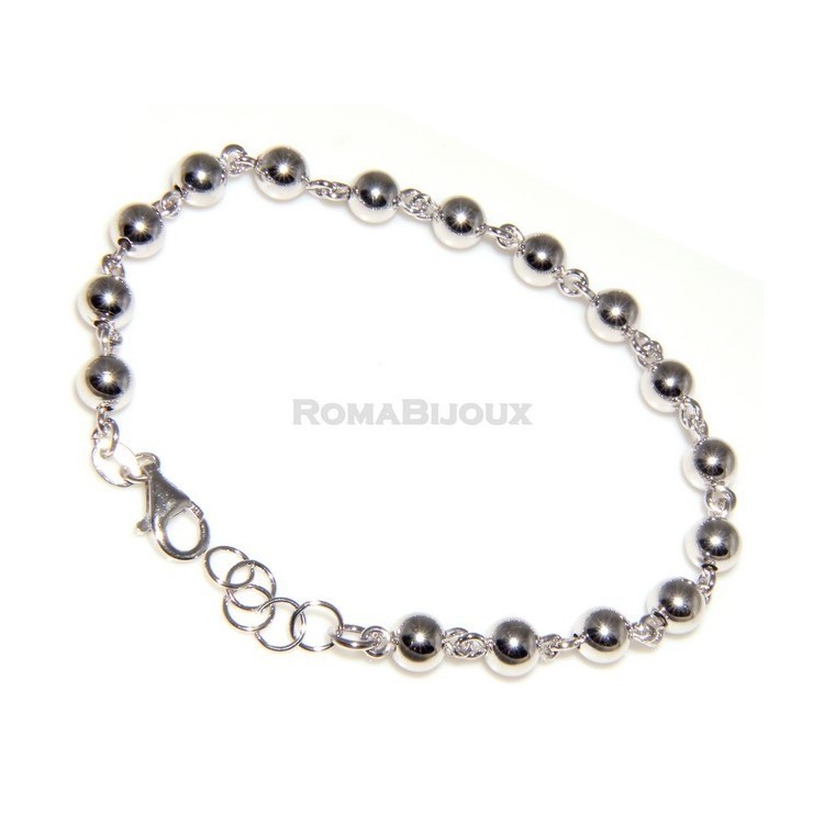 NLB|Argento 925 : bracciale palline marsigliese alternate uomo donna 5 6 8 mm