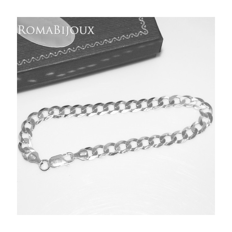 NLB|ARGENTO 925 : Collana e Bracciale uomo catena grumetta 6,5 mm massiccia piena diamantata