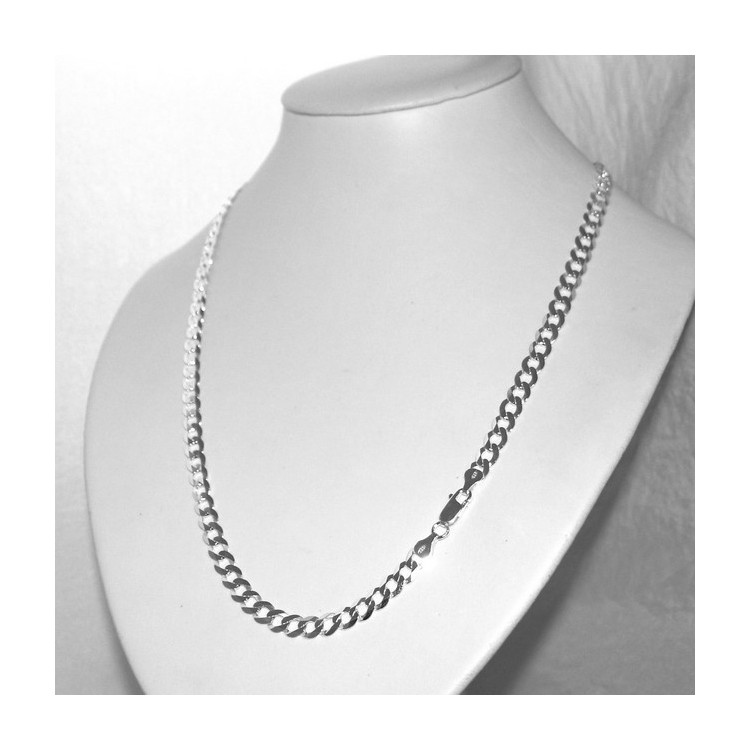 NLB|ARGENTO 925 : Collana e Bracciale uomo catena grumetta 6,5 mm massiccia piena diamantata