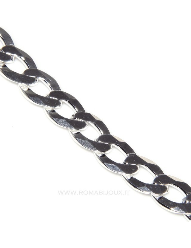 ARGENTO 925 : Bracciale o COLLANA uomo catena da 11 mm grumetta diamantata sbiancata ARGENTO 925 : Bracciale o COLLANA uomo catena da 11 mm grumetta diamantata sbiancata