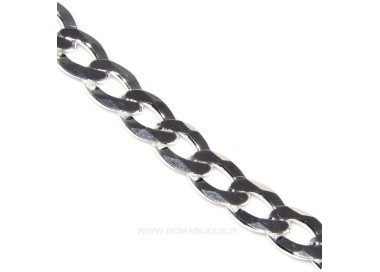NLB|ARGENTO 925 : Bracciale o COLLANA uomo catena da 11 mm grumetta diamantata sbiancata 