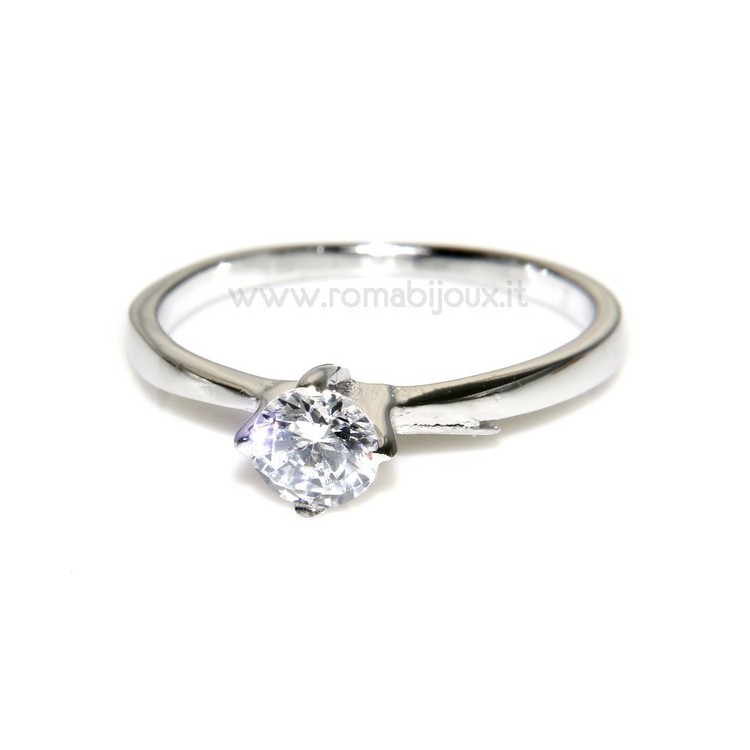 NLB|925 Rhodium: Solitaire with zircon 5mm brilliant cut
