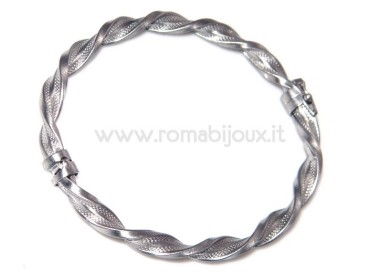 NLB|Woman bracelet in 925 sterling silver with rhodium not oval large measure 17,00 cm