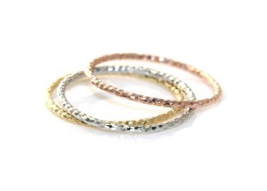 NLB|3 rings silver 925 in three golds white yellow pink tris thin woman