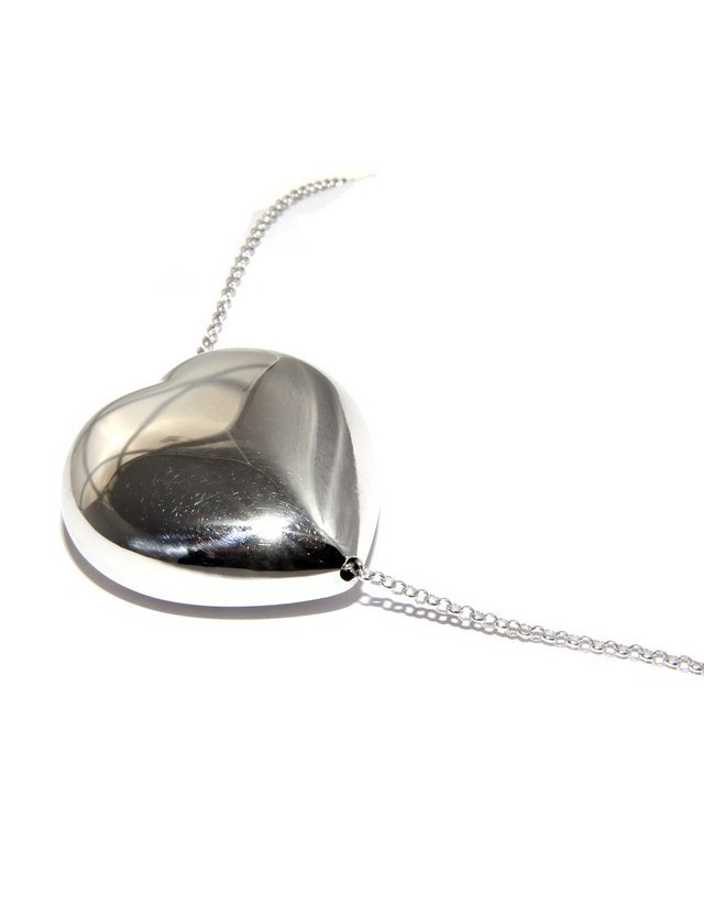 collana con centrale cuore doppio brillanti micropietre collana con centrale cuore doppio brillanti micropietre