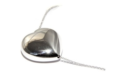 NLB|collana con centrale cuore doppio brillanti micropietre