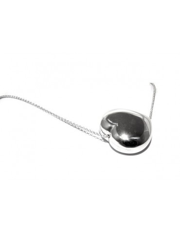 collana con centrale cuore doppio brillanti micropietre