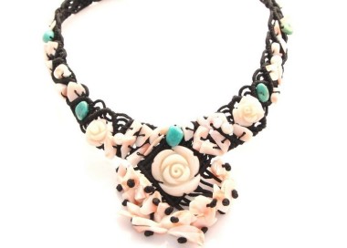 NLB|collana linea Capri sciarpina 3 fili bicolore rosso nero in corallo scoglio verace italiano rosso e perle di agata nera
