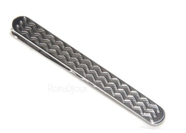 NLB|Keychain keyring man or woman plate machined oval glossy all 925 Silver Massif 16 gr