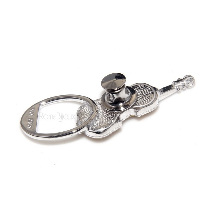 NLB|Keychain keyring man or woman plate machined oval glossy all 925 Silver Massif 16 gr