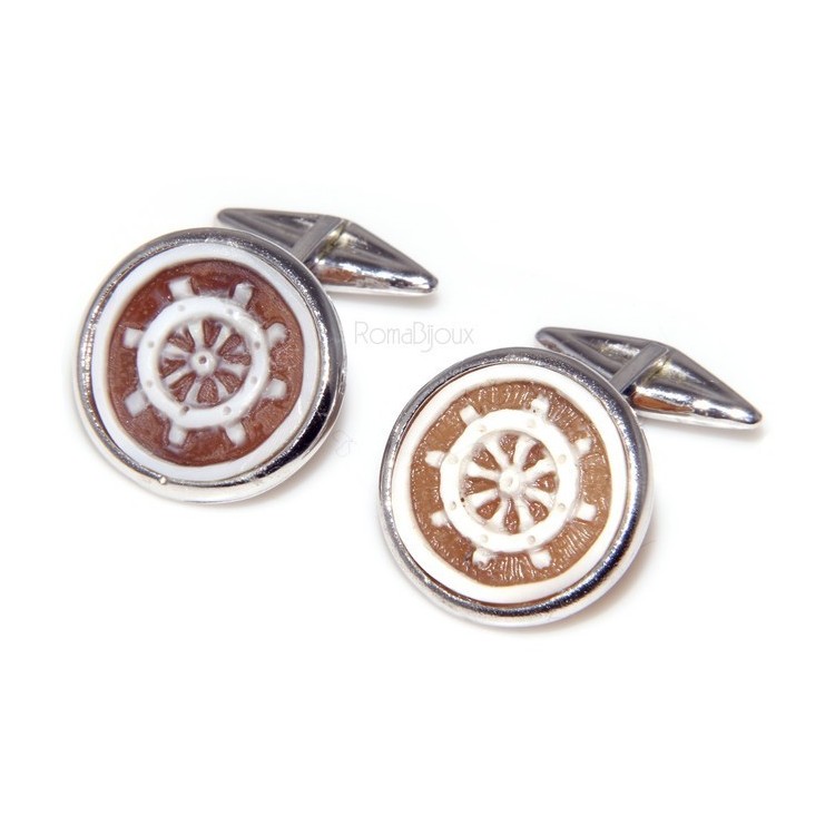 NLB|Mens Cufflinks for electric guitar shirt Silver 925 black enamel handmade