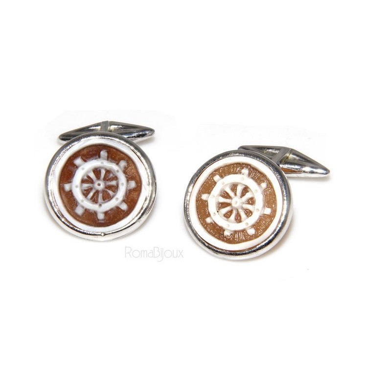 NLB|Mens Cufflinks for electric guitar shirt Silver 925 black enamel handmade