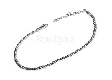 NLB|ARGENTO 925 : Collana e Bracciale uomo catena figaro 5 mm modello 3 + 1 sbiancata e piena