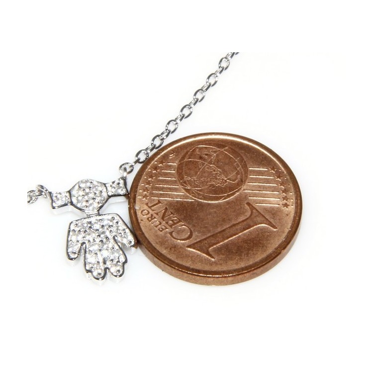 NLB|Argento 925 : Collana Collier donna veneziana 44 cm bambina con codini microsetting