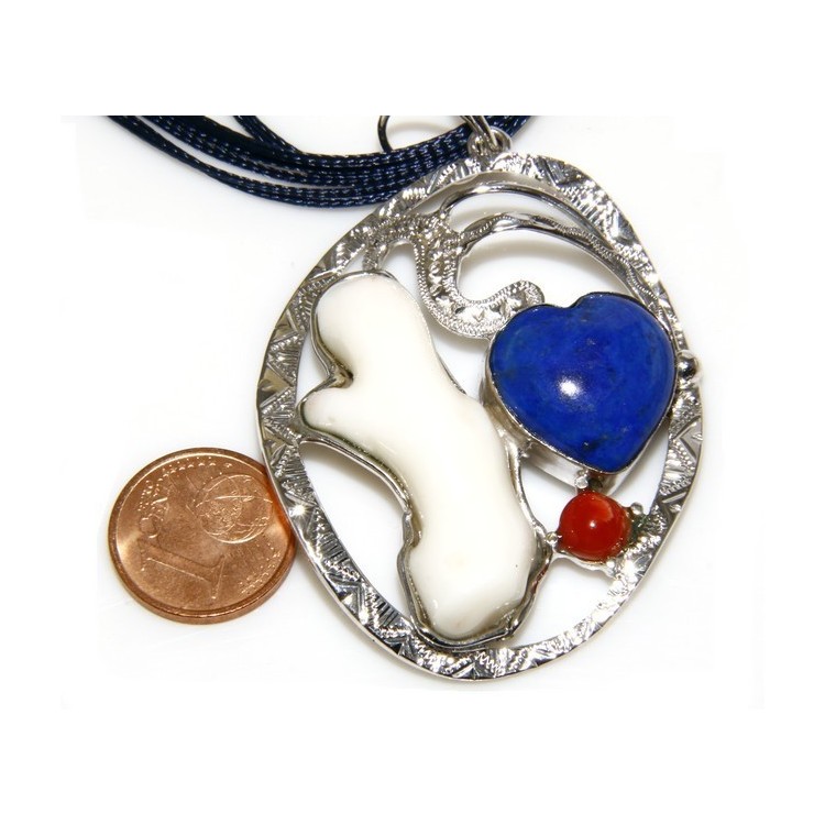 NLB|925: woman adjustable ring handmade with natural red coral star