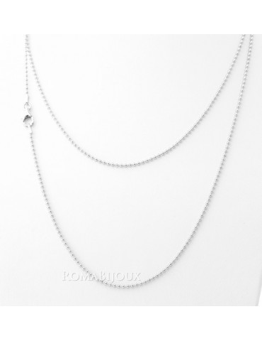 ARGENTO 925 : Girocollo collana pallini palline balls 1,8 mm varie lunghezze modello con trattamento di rodiatura