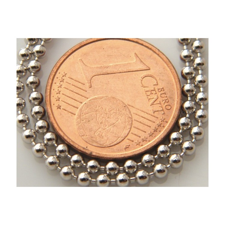 NLB|ARGENTO 925 : Girocollo collana pallini palline balls 1,8 mm varie lunghezze modello con trattamento di rodiatura
