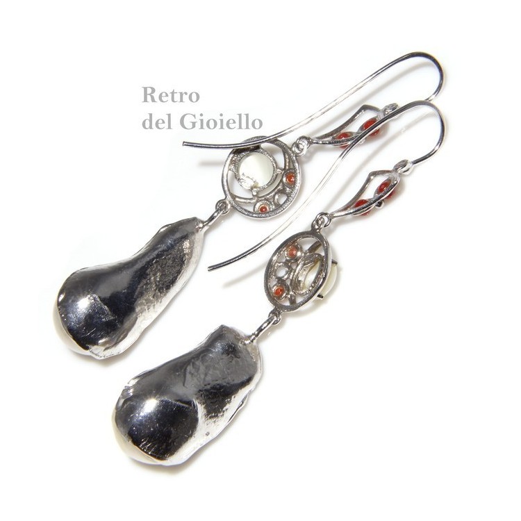 NLB|Argento 925 in galvanica oro giallo: Anello con cammeo sardonico GRANDE ovale Gufo Amuleto