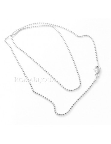 ARGENTO 925 : Girocollo collana pallini palline balls 1,8 mm varie lunghezze modello con trattamento di rodiatura