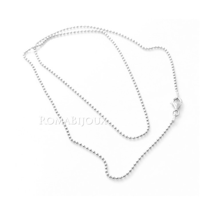 NLB|ARGENTO 925 : Girocollo collana pallini palline balls 1,8 mm varie lunghezze modello con trattamento di rodiatura
