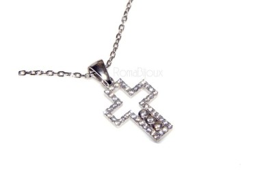 NLB|collana con centrale cuore doppio brillanti micropietre