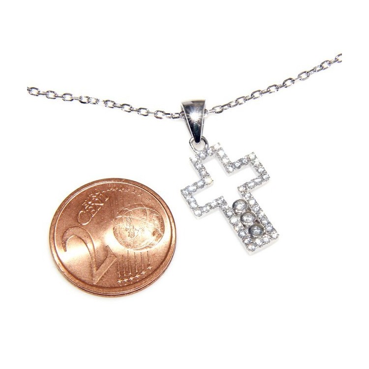 NLB|collana con centrale cuore doppio brillanti micropietre