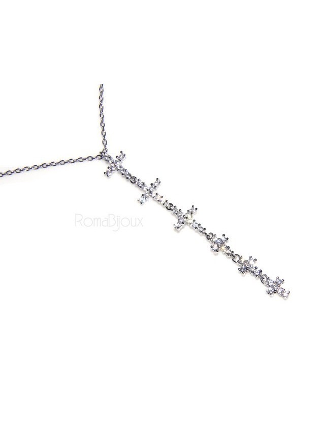 collana con centrale cuore doppio brillanti micropietre collana con centrale cuore doppio brillanti micropietre