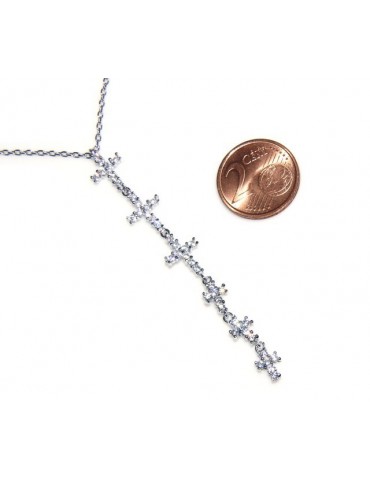 collana con centrale cuore doppio brillanti micropietre