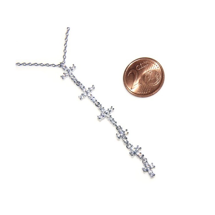 NLB|collana con centrale cuore doppio brillanti micropietre